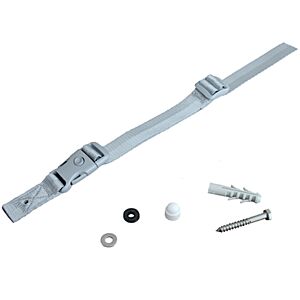 Boucle anti-soulèvement fixation paroi avec lanière gris clair Sofatec