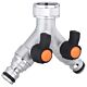 Nez de robinet Y double sorties F 3/4